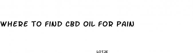 where to find cbd oil for pain