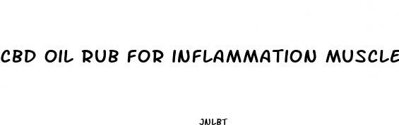 cbd oil rub for inflammation muscle pain
