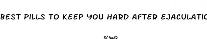 best pills to keep you hard after ejaculation