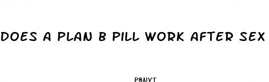 does a plan b pill work after sex