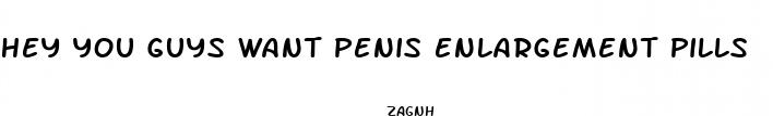 hey you guys want penis enlargement pills