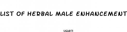 list of herbal male enhancement pills on the market