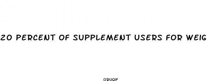 20 percent of supplement users for weight loss