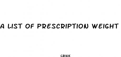 a list of prescription weight loss pills