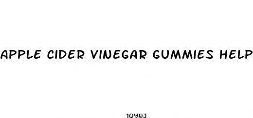 apple cider vinegar gummies help lose weight
