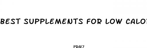 best supplements for low calorie weight loss