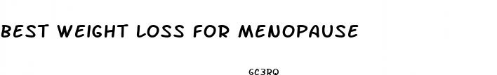 best weight loss for menopause