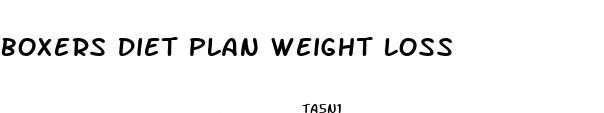 boxers diet plan weight loss