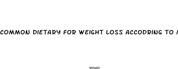 common dietary for weight loss accodring to mechanism