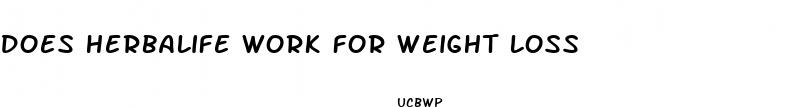 does herbalife work for weight loss