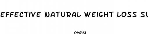 effective natural weight loss supplements