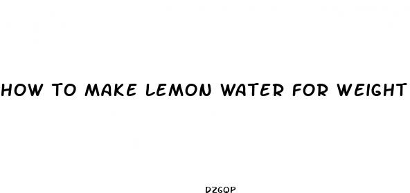 how to make lemon water for weight loss