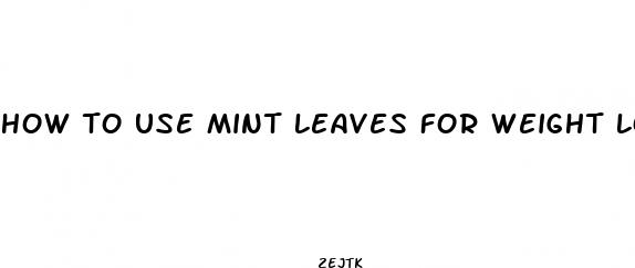 how to use mint leaves for weight loss