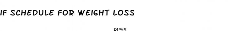 if schedule for weight loss