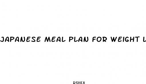japanese meal plan for weight loss