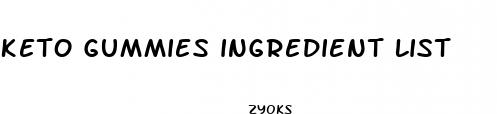 keto gummies ingredient list