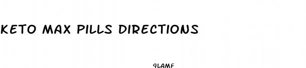 keto max pills directions
