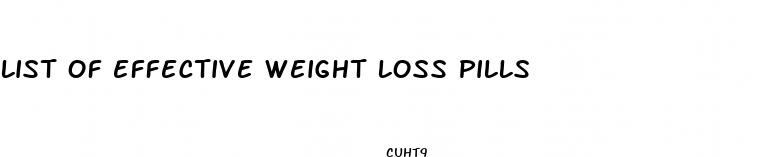 list of effective weight loss pills