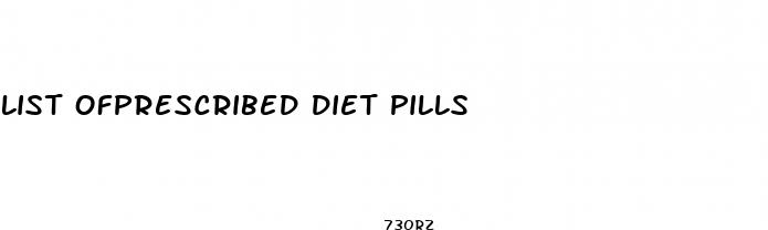 list ofprescribed diet pills