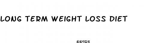 long term weight loss diet