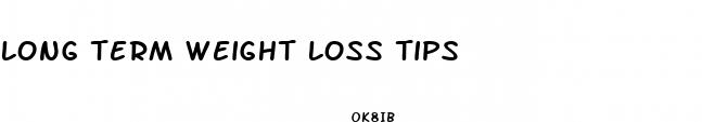 long term weight loss tips