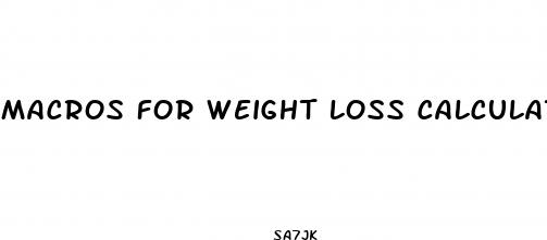 macros for weight loss calculator
