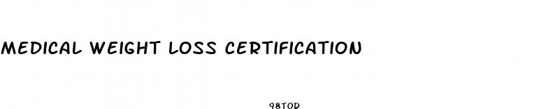 medical weight loss certification