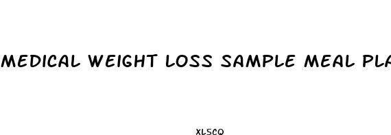 medical weight loss sample meal plan