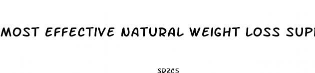 most effective natural weight loss supplement