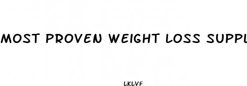 most proven weight loss supplement