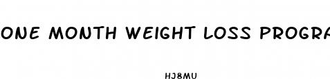 one month weight loss program