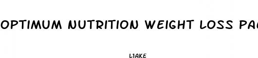 optimum nutrition weight loss package women 