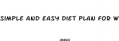 simple and easy diet plan for weight loss