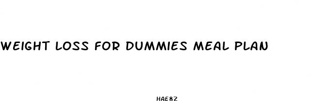 weight loss for dummies meal plan
