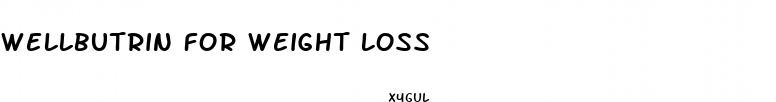 wellbutrin for weight loss