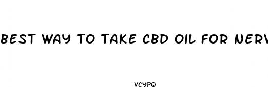 best way to take cbd oil for nerve pain