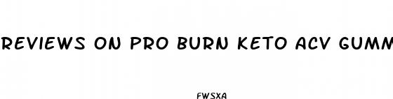 reviews on pro burn keto acv gummies