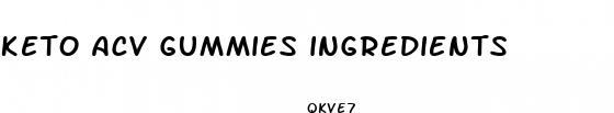 keto acv gummies ingredients