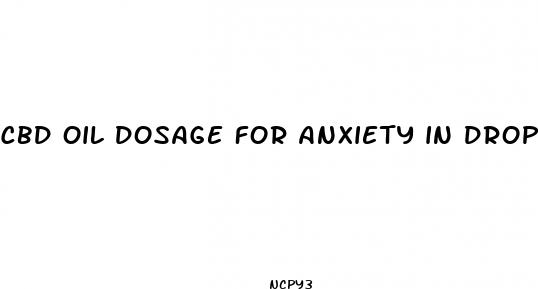 cbd oil dosage for anxiety in drops