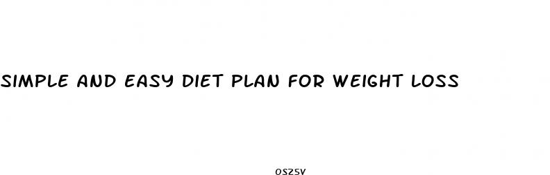 simple and easy diet plan for weight loss