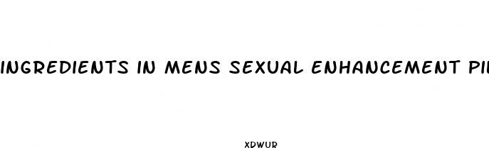 ingredients in mens sexual enhancement pills