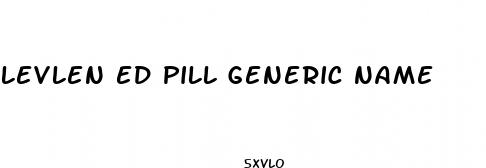 levlen ed pill generic name