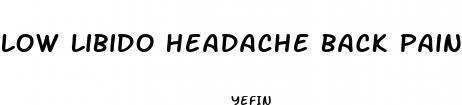 low libido headache back pain tired
