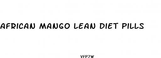 african mango lean diet pills