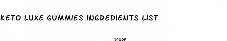 keto luxe gummies ingredients list