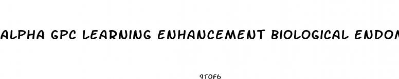 alpha gpc learning enhancement biological endomorphins sexual enhancement