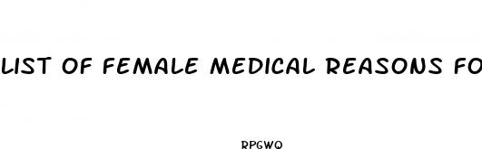 list of female medical reasons for low libido