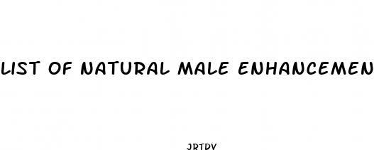 list of natural male enhancement pills