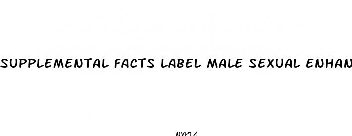 supplemental facts label male sexual enhancement