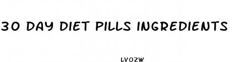 30 day diet pills ingredients